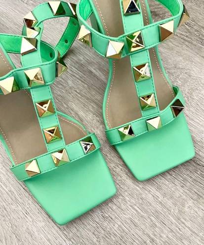 EGO New  green stud strappy heels size 9