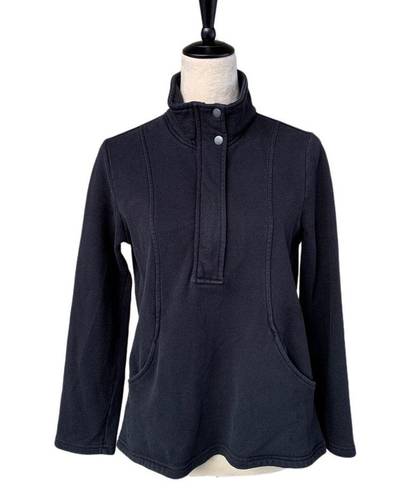Coldwater Creek Black Cotton Blend Half Zip Pullover Sweater Women's Small