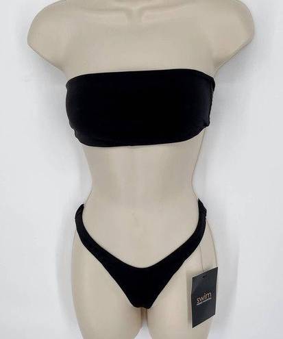 Naked Wardrobe  Swim Black Bandeau Bikini Swimsuit NEW Sz XS Style NW-W0739