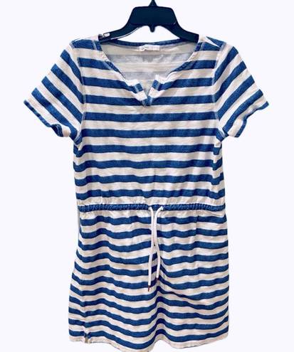 Talbots Blue White Striped Dress Beach Coverup M Nautical Preppy