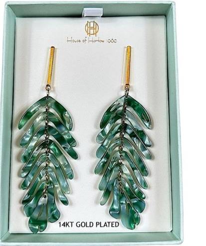 House of Harlow NIB  x REVOLVE: NWT 14k Gold Plated Palm Earrings