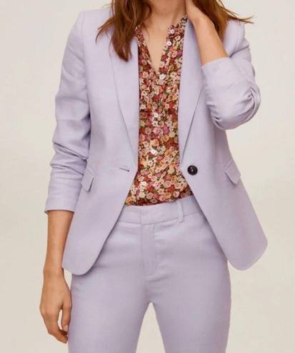 Mango ✨NEW✨  Blazer suit 100% linen Light Pastel Lilac Size 2