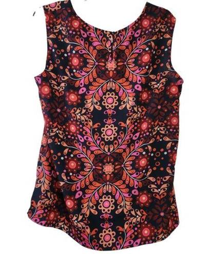 Merona | FLORAL SLEEVELESS TOP KEYHOLE BACK SZ XXL