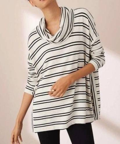 Lou & grey  Black and White Stripe Cowl Neck Sweater