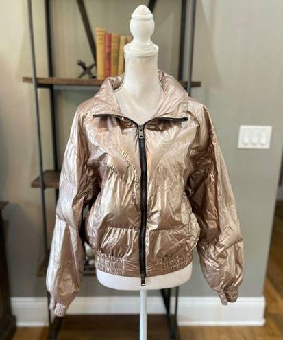 ALLSAINTS  Mika Metallic Puffer Gold Womens Size 4