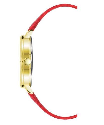 Juicy Couture NWT  Gold & Red Leather Band Rhinestone Watch