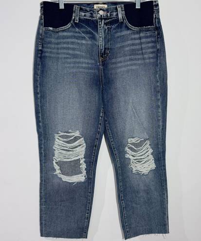 L'Agence New L’agence Cropped Ripped Maternity Jeans Raw Hem Size 25