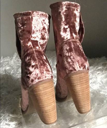 sbicca  Crushed Velvet Fold-over Block Heel Booties