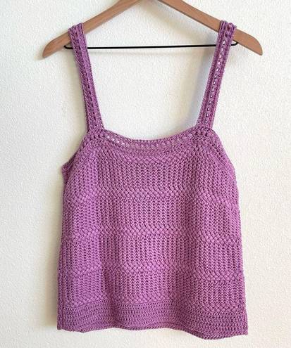 Vince Purple Crochet Knit Tank Top Women’s Large NWT