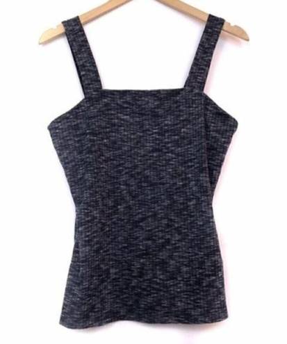 Bobeau NEW NWT  Ribbed Marl Tank Navy Blue White Sleeveless Square Neck Top Small