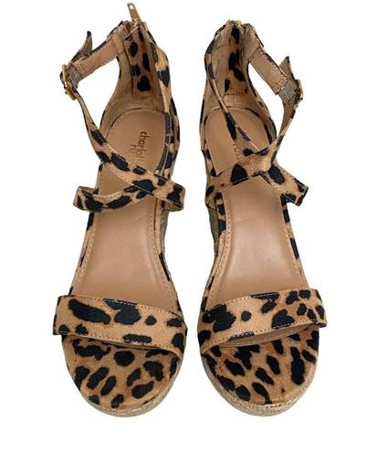 Charlotte Russe  Leopard Cross Strap Espadrille Wedge Sandals