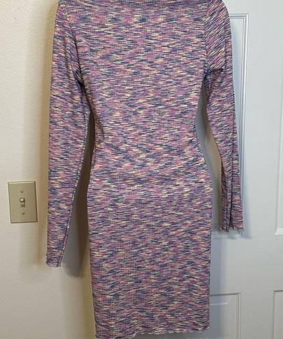 l*space Lisa Says Gah Lotta Long Sleeve Ribbed  Dye Minidress Size Small NWT