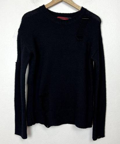 n:philanthropy  Distressed Knit Sweater Womens Size Small Black Cotton Blend