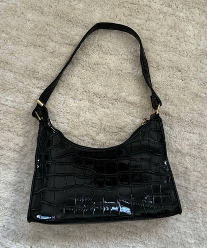 Black Croc Purse