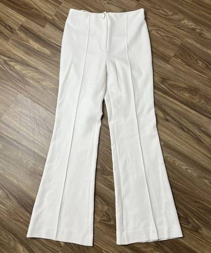 Veronica Beard  Size 10 Judy Off White Flare Pintuck Suit Pants High Rise Stretch