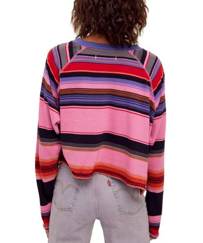 We The Free | NWT Free People Baja Striped Raglan Long Sleeve Cropped T-Shirt