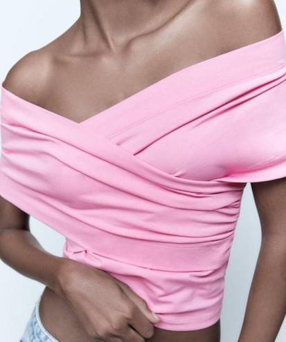 ZARA NWT  Wrap Top in Pink