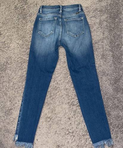 KanCan USA Kancan High Waisted Distressed Cropped Jeans Size 3 frayed skinny denim 25W