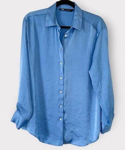 ZARA Satin Button Down Shirt