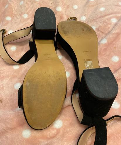 Coach Serena Platform Sandal Black Suede Size 9