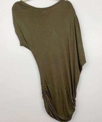 Lucy Paris New Lucy & Co Petal One Shoulder Dolman Tunic Embellished Mini Dress Green M/L