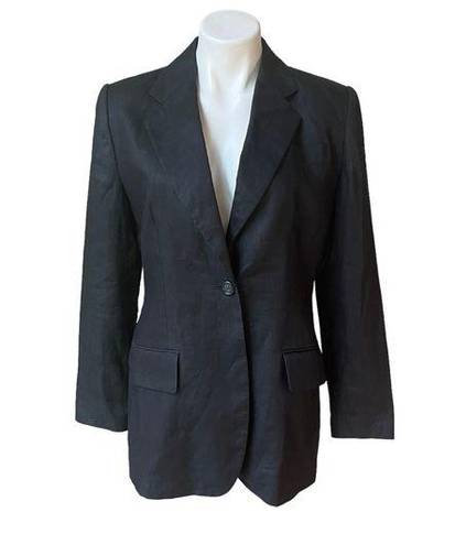 The Row Embassy Single Button Black Linen Jacket Blazer, Sz 4