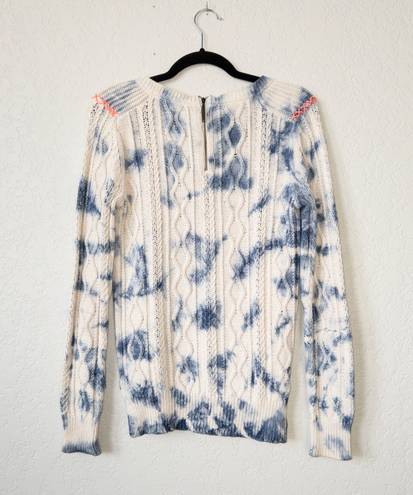 Maison Scotch New Friends Blue Tie Dye Cable Knit Sweater Size 4