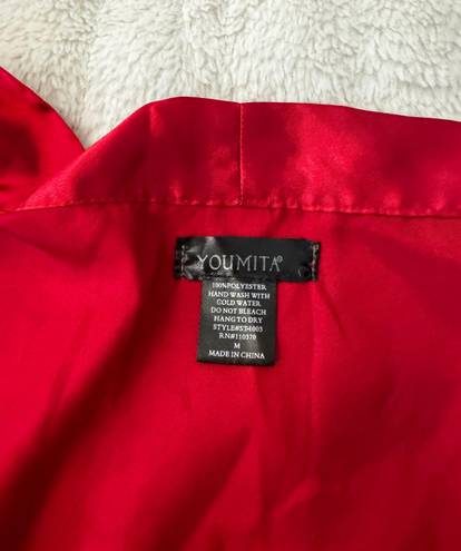 Red Satin Robe Size M