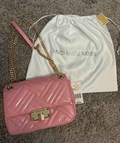 Michael Kors Medium Shoulder Flap Purse in Patent Pink