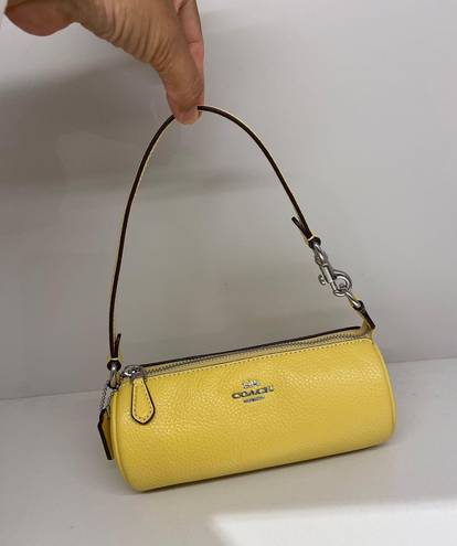 Coach Silver/Retro Yellow Nolita Barrel Bag Pebble Leather #CP 474