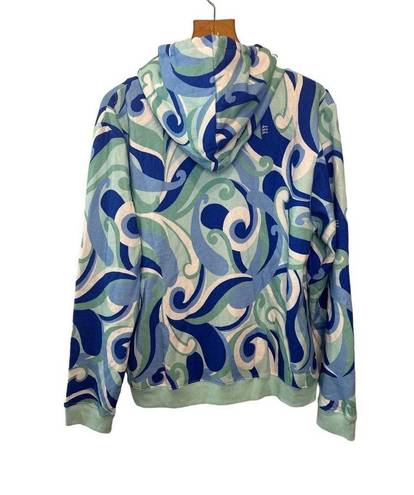 Hill House  The Allie Zip-Up in Ocean Kaleidoscope—Size XL