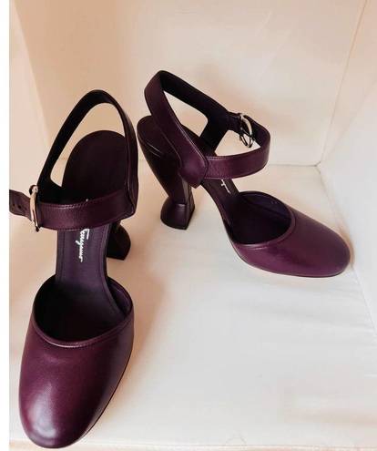 Salvatore Ferragamo  Gazania Mary Jane Sandal eggplant size 7