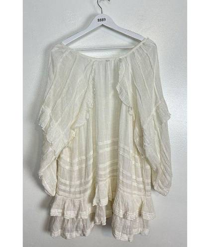 Free People Tamasi Ruffle Tunic in Ivory Size Small