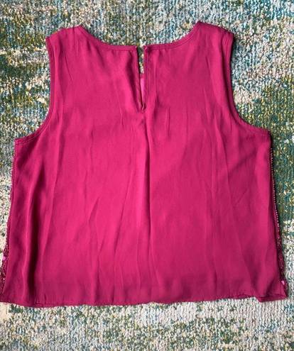 Harper  magenta sequined lined tank, size large