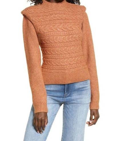BLANK NYC NWT  Horizontal Cable Crewneck Sweater in Cry Me a River/Rust Size Large