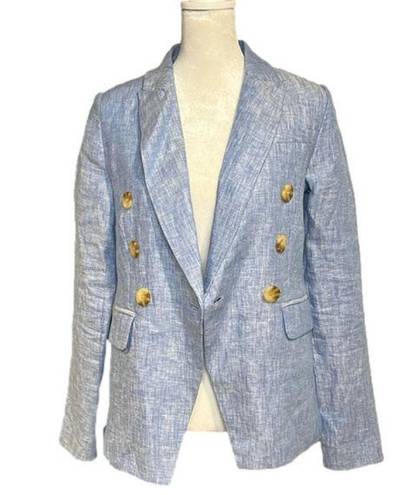 Magaschoni  NWT 100% Linen baby blue double breasted blazer - XS ($228 retail)