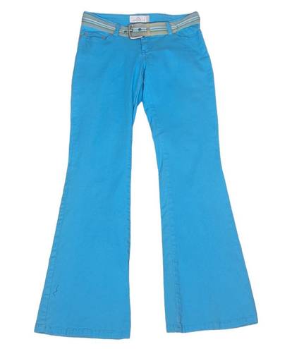 Jordache Y2K  Low Rise Stretch Boot Cut Jeans Turquoise Blue Size 3/4