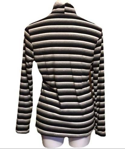 Acting Pro  Stripes Turtle Neck Long Sleeves‎ Ribbed Fitted Top Women's