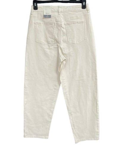 Style & Co  SZ 10 Straight Leg Mom Jeans High-Rise Stretch Pockets Zip-Fly Beige