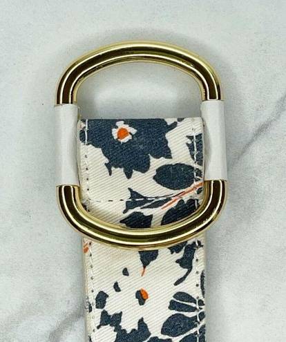 White and Floral Reversible Belt Size XS