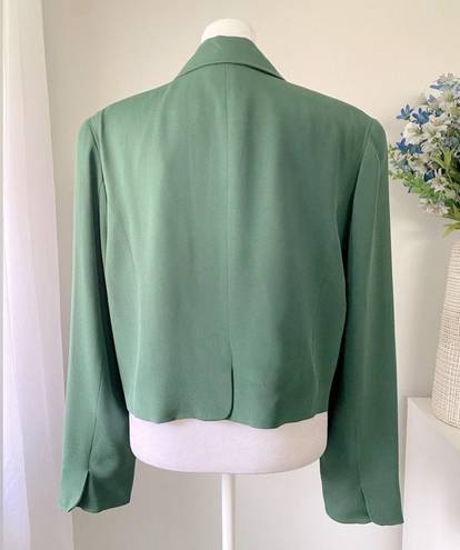 Tracy Reese Vintage ‘90s  for Magaschoni 100% Silk Green Cropped Blazer