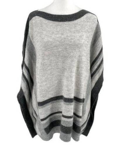 Chico's  Zenergy Stripe Poncho Sweater Cozy Grey Heather size Small/Medium