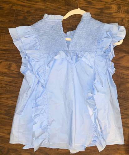 Smocked Top light blue Size L