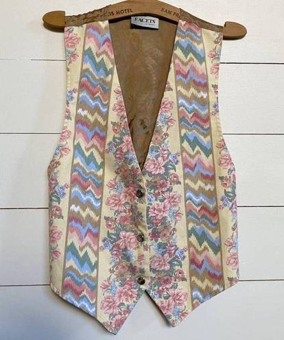 American Vintage  Grandma Curtain Vest Yellow Mixed Multi 1X