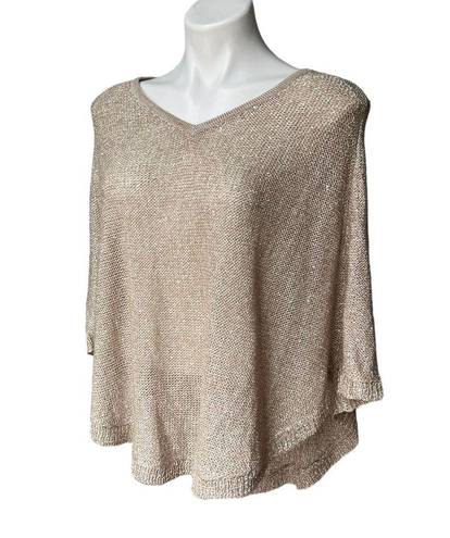 Chico's Chico’s Gold Metallic Sweater Poncho, Sz S/M