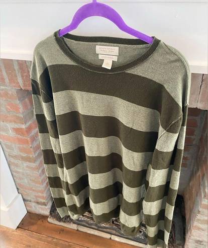 Banana Republic  Cotton Cashmere Blend Sweater size XL With Elbow Patches Striped