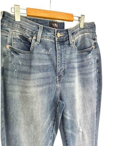 NYDJ  Slim Bootcut Lift xTuck Stretch Jeans Size 8 Bleach Splatter Sandspur NWT