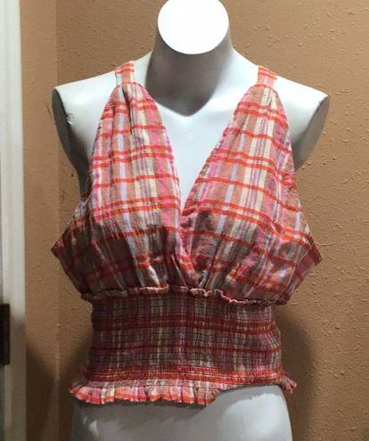 Pilcro  plaid sleeveless blouse nwt