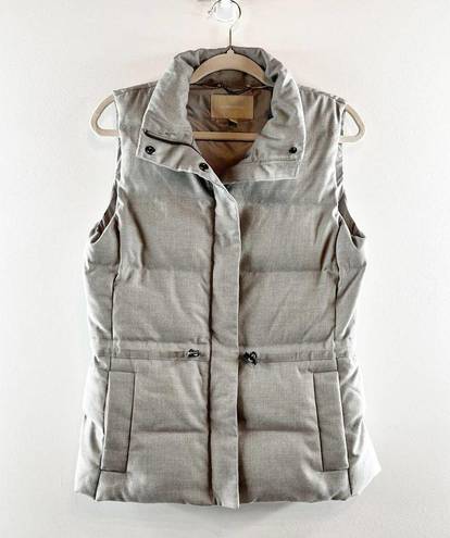 Banana Republic  Down Fill Sleeveless Mock Neck Puffer Vest Jacket Gray Small