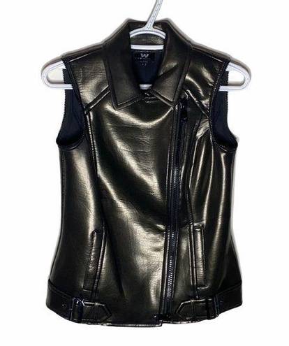 W By Worth Worth zippered faux leather duochrome moto vest size 0